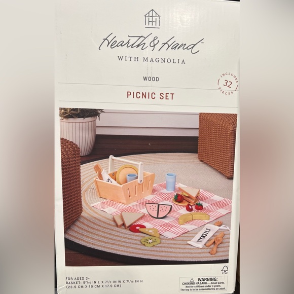 Toy Picnic Basket Playset 32pc - Hearth & Hand with Magnolia - Picture 4 of 4